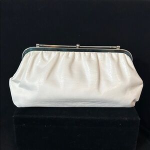50s Leather Vinyl Clutch with Kiss-Lock Clasp Crome Frame No Odour,Rips,Stains.